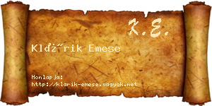 Klárik Emese névjegykártya